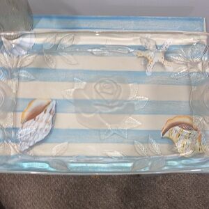Elegant Clear Glass Rose Tray